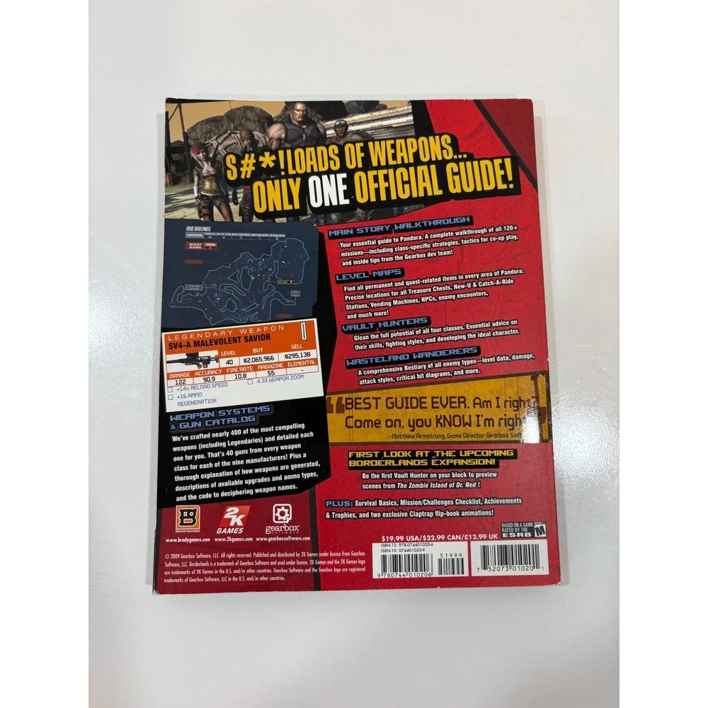 Borderlands Official Strategy Guide BradyGames Signature Series Xbox 360 PS3 PC